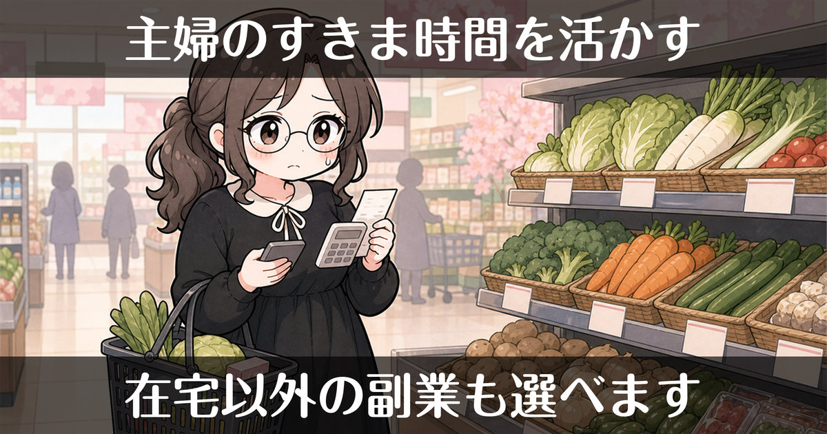 主婦のすきま時間でできる副業とは｜在宅以外の選択肢も