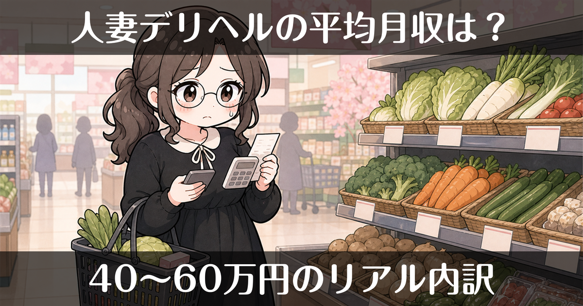 人妻デリヘルの平均月収は?40〜60万円のリアルな内訳