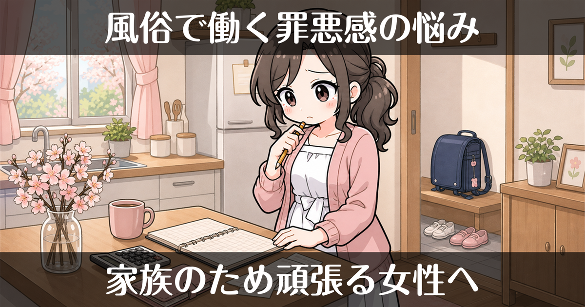 風俗で働く罪悪感との向き合い方｜家族のために頑張る女性へ